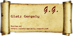 Glatz Gergely névjegykártya